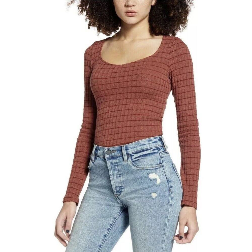 Project Social T Women's Kimora Sweetheart Knit Top Antique Copper/Burgun XLarge